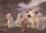 Leopold Kowalsky A Meadow Frolic Spain oil painting artist